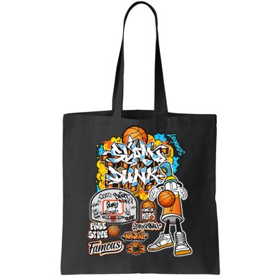 Cool Basketball Graffiti Style Illustration Tote Bag