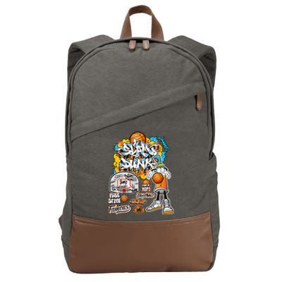 Cool Basketball Graffiti Style Illustration Cotton Canvas Backpack