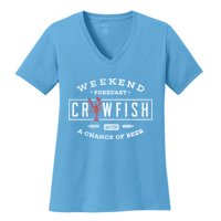 Crawfish Boil Gift Weekend Forecast Cajun And Beer Party Meaningful Gift Women's V-Neck T-Shirt