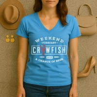Crawfish Boil Gift Weekend Forecast Cajun And Beer Party Meaningful Gift Women's V-Neck T-Shirt