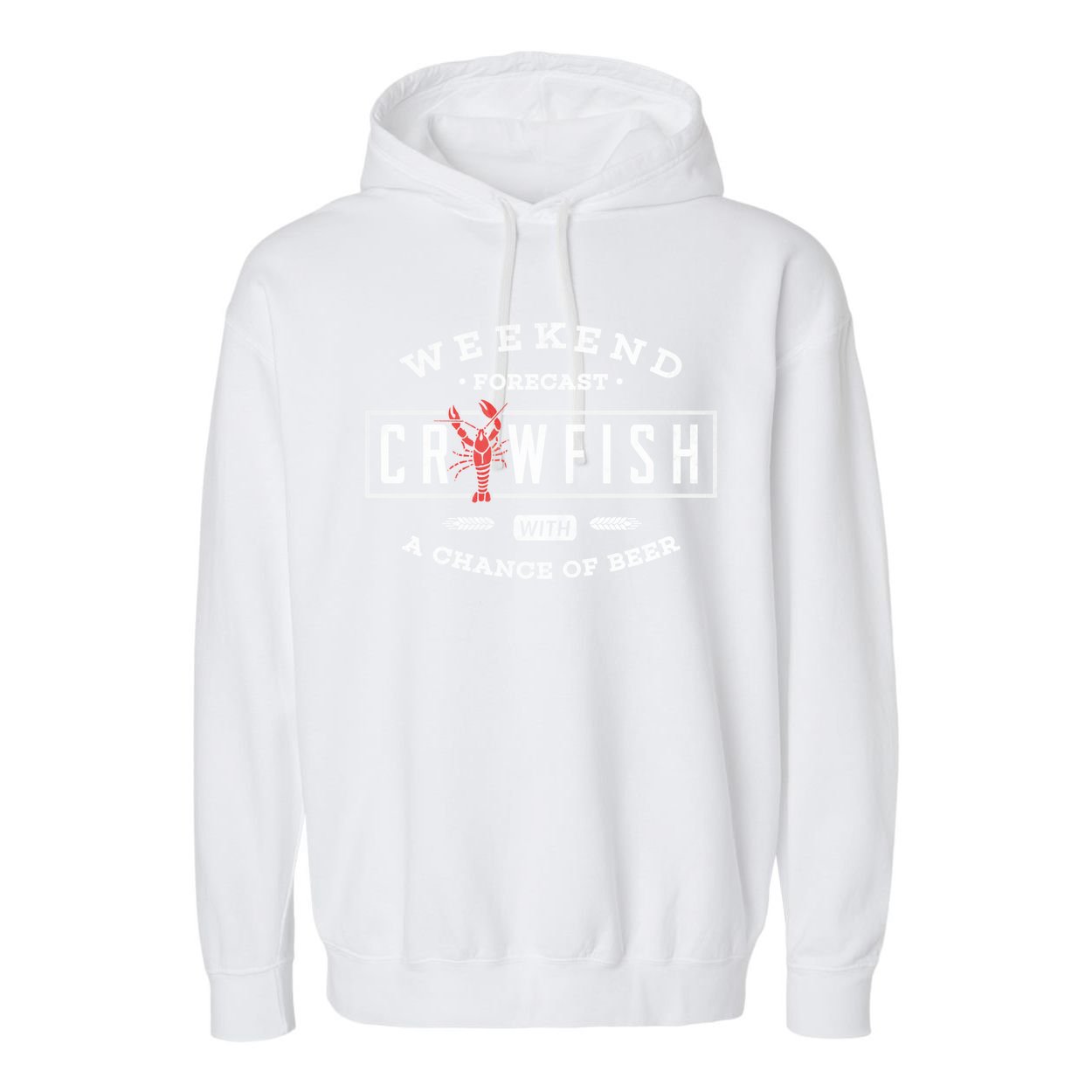 Crawfish Boil Gift Weekend Forecast Cajun And Beer Party Meaningful Gift Garment-Dyed Fleece Hoodie