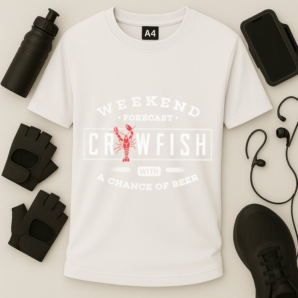 Crawfish Boil Gift Weekend Forecast Cajun And Beer Party Meaningful Gift Cooling Performance Crew T-Shirt