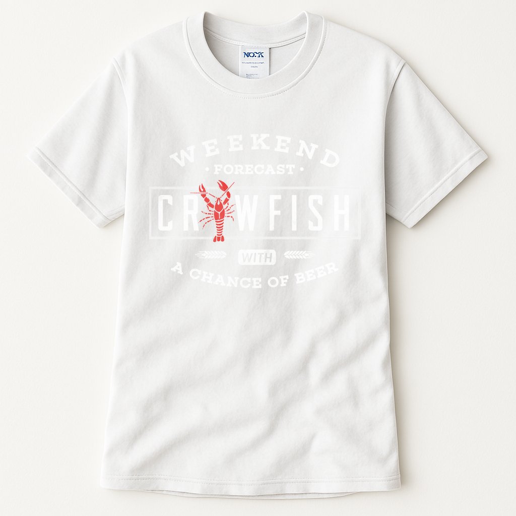 Crawfish Boil Gift Weekend Forecast Cajun And Beer Party Meaningful Gift Tall T-Shirt