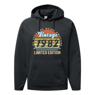 Cool Birthday Gift Vintage 1982 Limited Edition Performance Fleece Hoodie