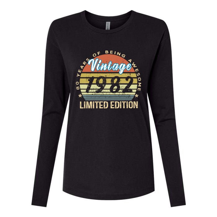 Cool Birthday Gift Vintage 1982 Limited Edition Womens Cotton Relaxed Long Sleeve T-Shirt