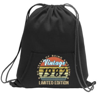 Cool Birthday Gift Vintage 1982 Limited Edition Sweatshirt Cinch Pack Bag