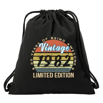 Cool Birthday Gift Vintage 1982 Limited Edition Drawstring Bag