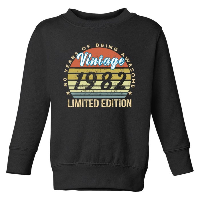 Cool Birthday Gift Vintage 1982 Limited Edition Toddler Sweatshirt