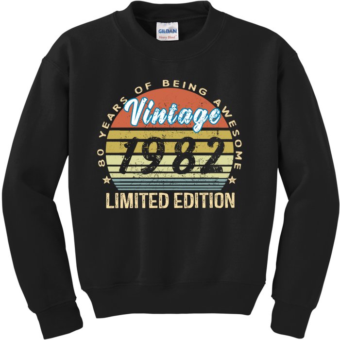 Cool Birthday Gift Vintage 1982 Limited Edition Kids Sweatshirt