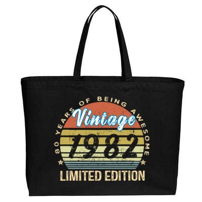 Cool Birthday Gift Vintage 1982 Limited Edition Cotton Canvas Jumbo Tote