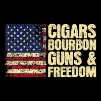 Cigars Bourbon Guns And Freedom American Flag Drawstring Bag
