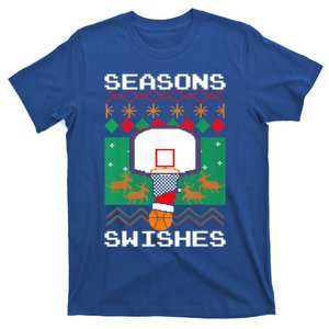 Christmas Basketball Great Gift Seasons Swishes Xmas Ugly Sweater Gift T-Shirt