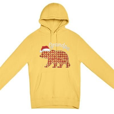 Christmas Bear Grandpa Xmas Buffalo Lights Holiday Gift Premium Pullover Hoodie