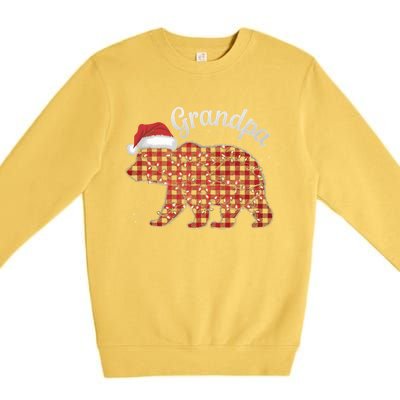 Christmas Bear Grandpa Xmas Buffalo Lights Holiday Gift Premium Crewneck Sweatshirt