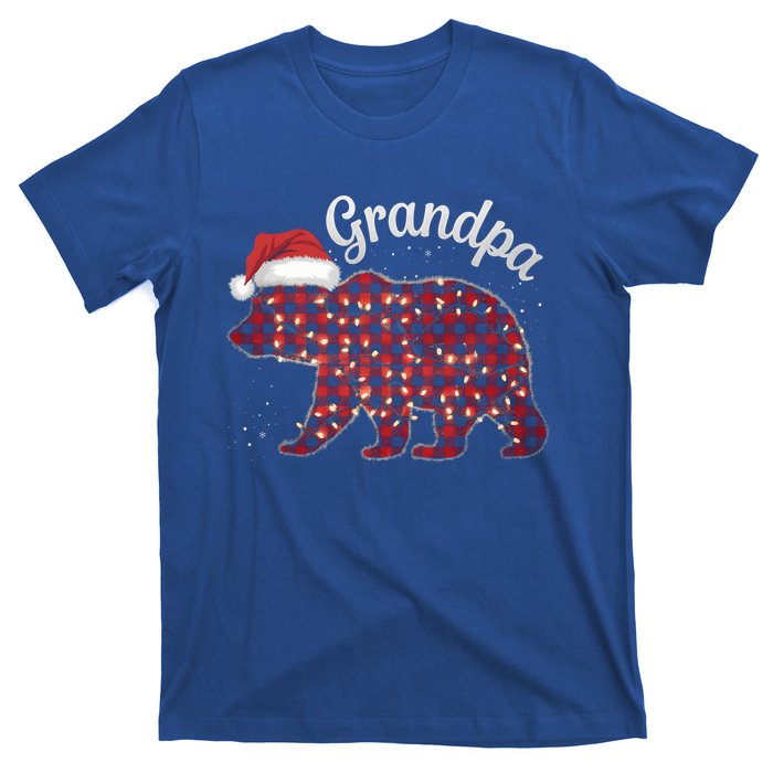 Christmas Bear Grandpa Xmas Buffalo Lights Holiday Gift T-Shirt