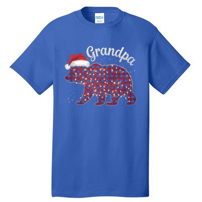 Christmas Bear Grandpa Xmas Buffalo Lights Holiday Gift Tall T-Shirt