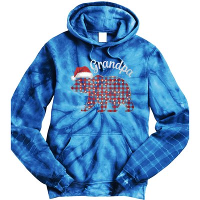 Christmas Bear Grandpa Xmas Buffalo Lights Holiday Gift Tie Dye Hoodie