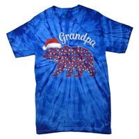 Christmas Bear Grandpa Xmas Buffalo Lights Holiday Gift Tie-Dye T-Shirt