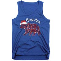 Christmas Bear Grandpa Xmas Buffalo Lights Holiday Gift Tank Top