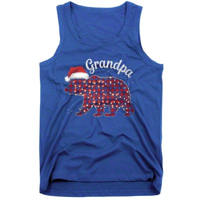 Christmas Bear Grandpa Xmas Buffalo Lights Holiday Gift Tank Top