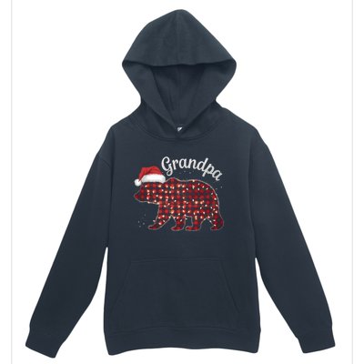 Christmas Bear Grandpa Xmas Buffalo Lights Holiday Gift Urban Pullover Hoodie