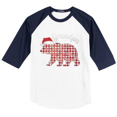 Christmas Bear Grandpa Xmas Buffalo Lights Holiday Gift Baseball Sleeve Shirt