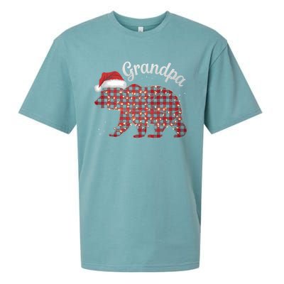 Christmas Bear Grandpa Xmas Buffalo Lights Holiday Gift Sueded Cloud Jersey T-Shirt