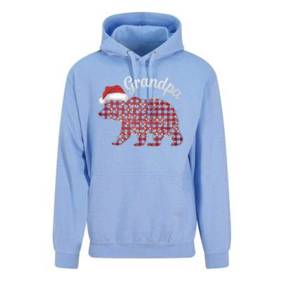 Christmas Bear Grandpa Xmas Buffalo Lights Holiday Gift Unisex Surf Hoodie