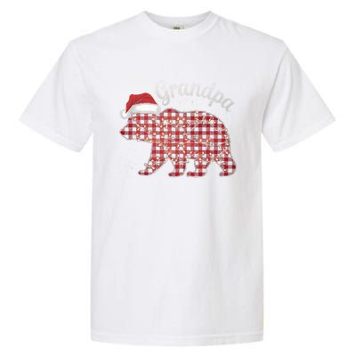 Christmas Bear Grandpa Xmas Buffalo Lights Holiday Gift Garment-Dyed Heavyweight T-Shirt