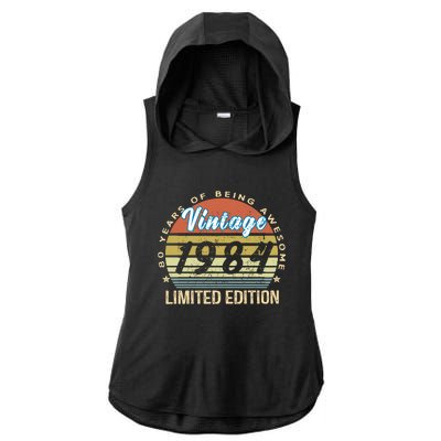 Cool Birthday Gift Vintage 1984 Limited Edition Ladies PosiCharge Tri-Blend Wicking Draft Hoodie Tank