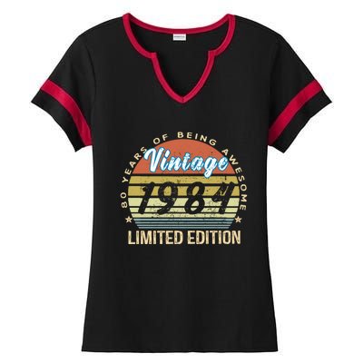 Cool Birthday Gift Vintage 1984 Limited Edition Ladies Halftime Notch Neck Tee