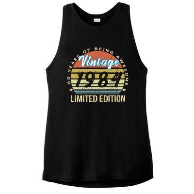 Cool Birthday Gift Vintage 1984 Limited Edition Ladies PosiCharge Tri-Blend Wicking Tank