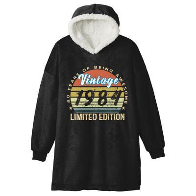 Cool Birthday Gift Vintage 1984 Limited Edition Hooded Wearable Blanket