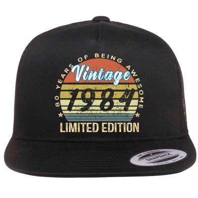 Cool Birthday Gift Vintage 1984 Limited Edition Flat Bill Trucker Hat