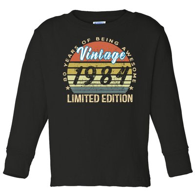 Cool Birthday Gift Vintage 1984 Limited Edition Toddler Long Sleeve Shirt