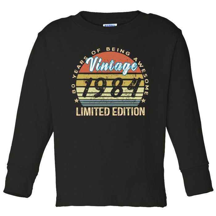 Cool Birthday Gift Vintage 1984 Limited Edition Toddler Long Sleeve Shirt