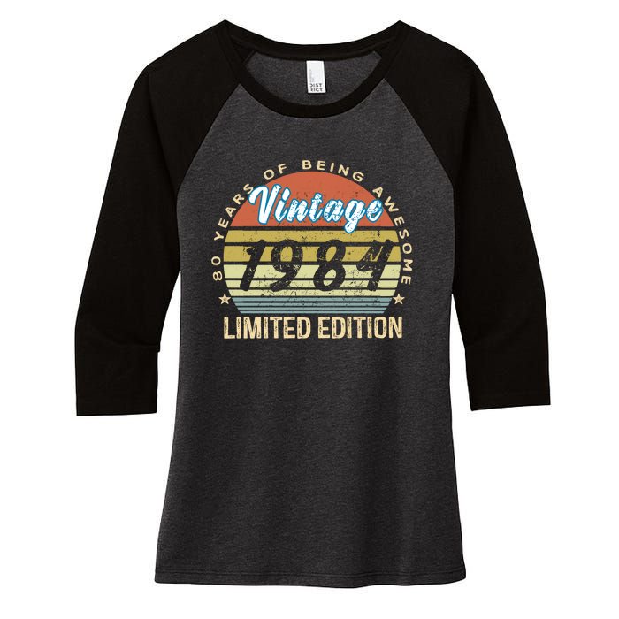 Cool Birthday Gift Vintage 1984 Limited Edition Women's Tri-Blend 3/4-Sleeve Raglan Shirt