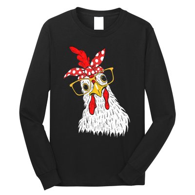 Chicken Bandana Girl Poultry Owner Rancher Farmer Backyard Long Sleeve Shirt