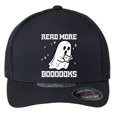 Cute Booooks Ghost Read More Books Funny Teacher Flexfit Unipanel Trucker Cap