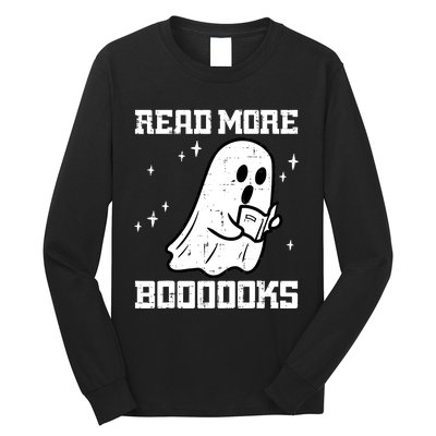 Cute Booooks Ghost Read More Books Funny Teacher Long Sleeve Shirt