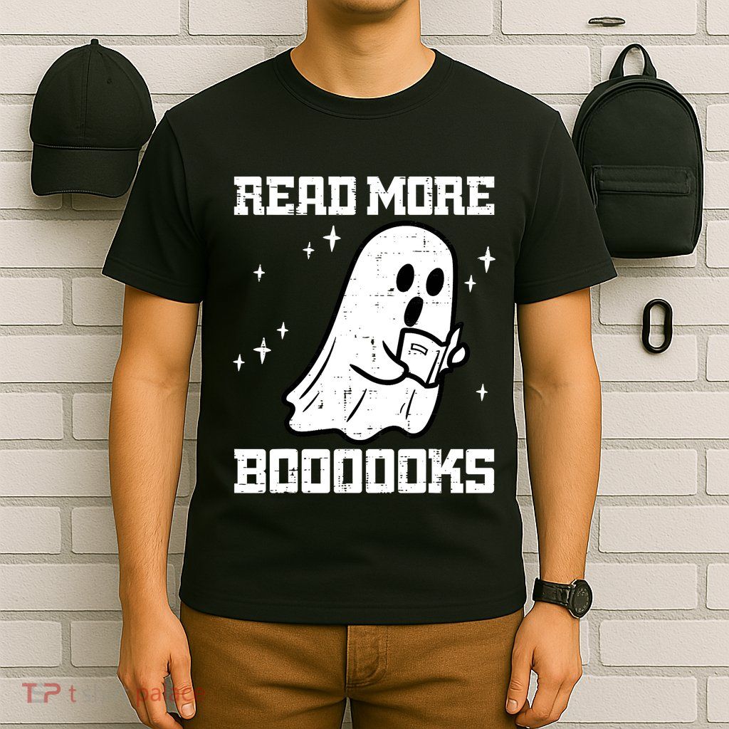 Cute Booooks Ghost Read More Books Funny Teacher T-Shirt
