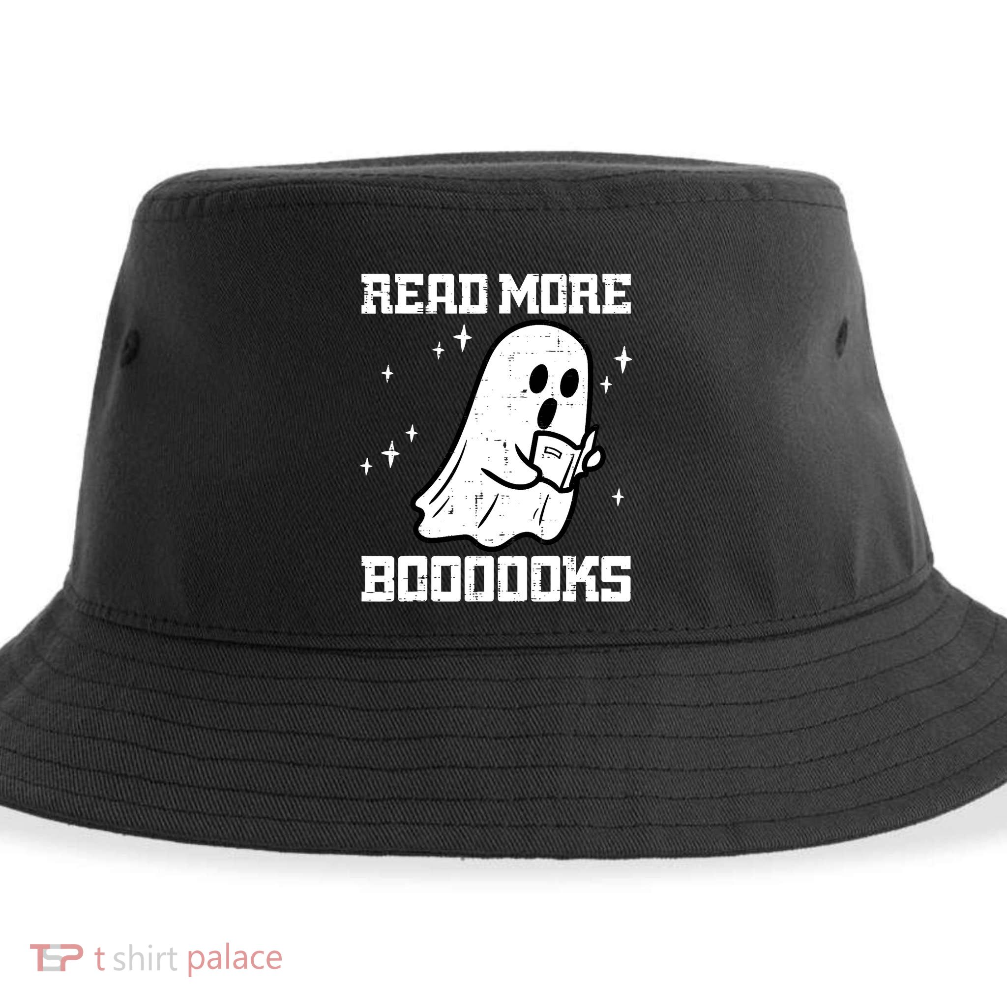 Cute Booooks Ghost Read More Books Funny Teacher Sustainable Bucket Hat