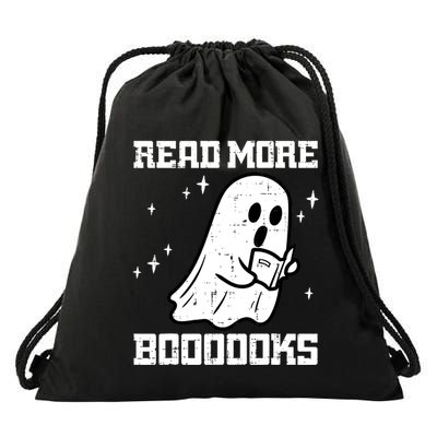 Cute Booooks Ghost Read More Books Funny Teacher Drawstring Bag