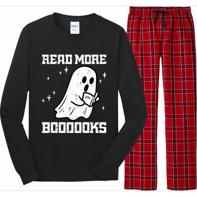 Cute Booooks Ghost Read More Books Funny Teacher Long Sleeve Pajama Set