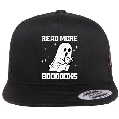 Cute Booooks Ghost Read More Books Funny Teacher Flatbill Hat