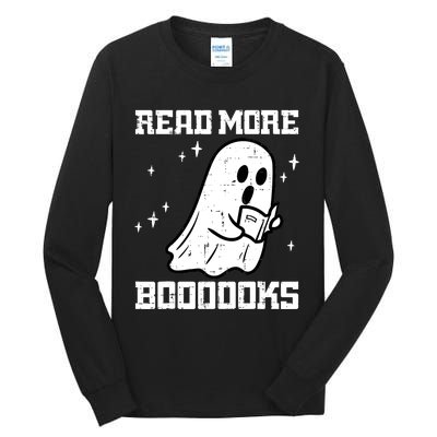 Cute Booooks Ghost Read More Books Funny Teacher Tall Long Sleeve T-Shirt