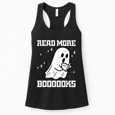 Cute Booooks Ghost Read More Books Funny Teacher Womens Tank Top