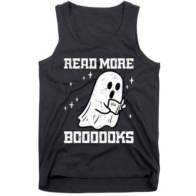 Cute Booooks Ghost Read More Books Funny Teacher Tank Top