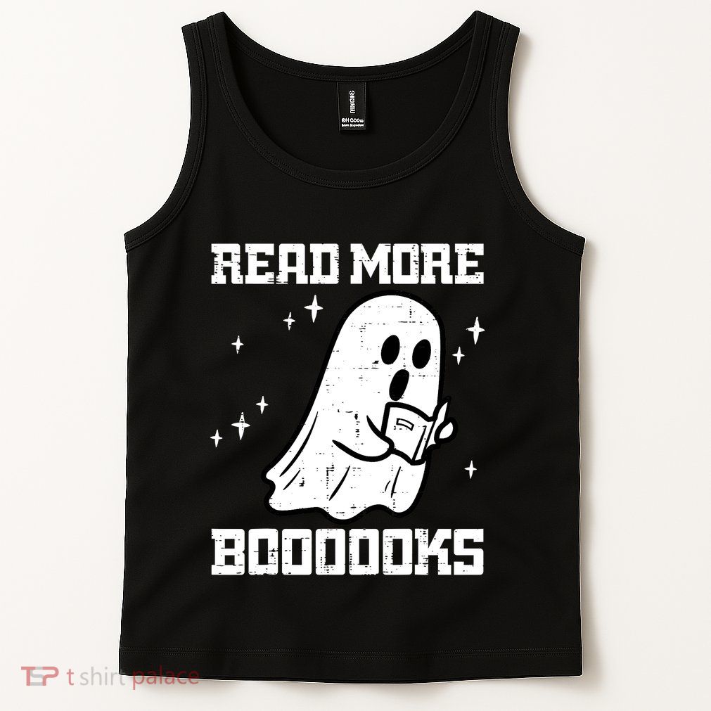 Cute Booooks Ghost Read More Books Funny Teacher Tank Top