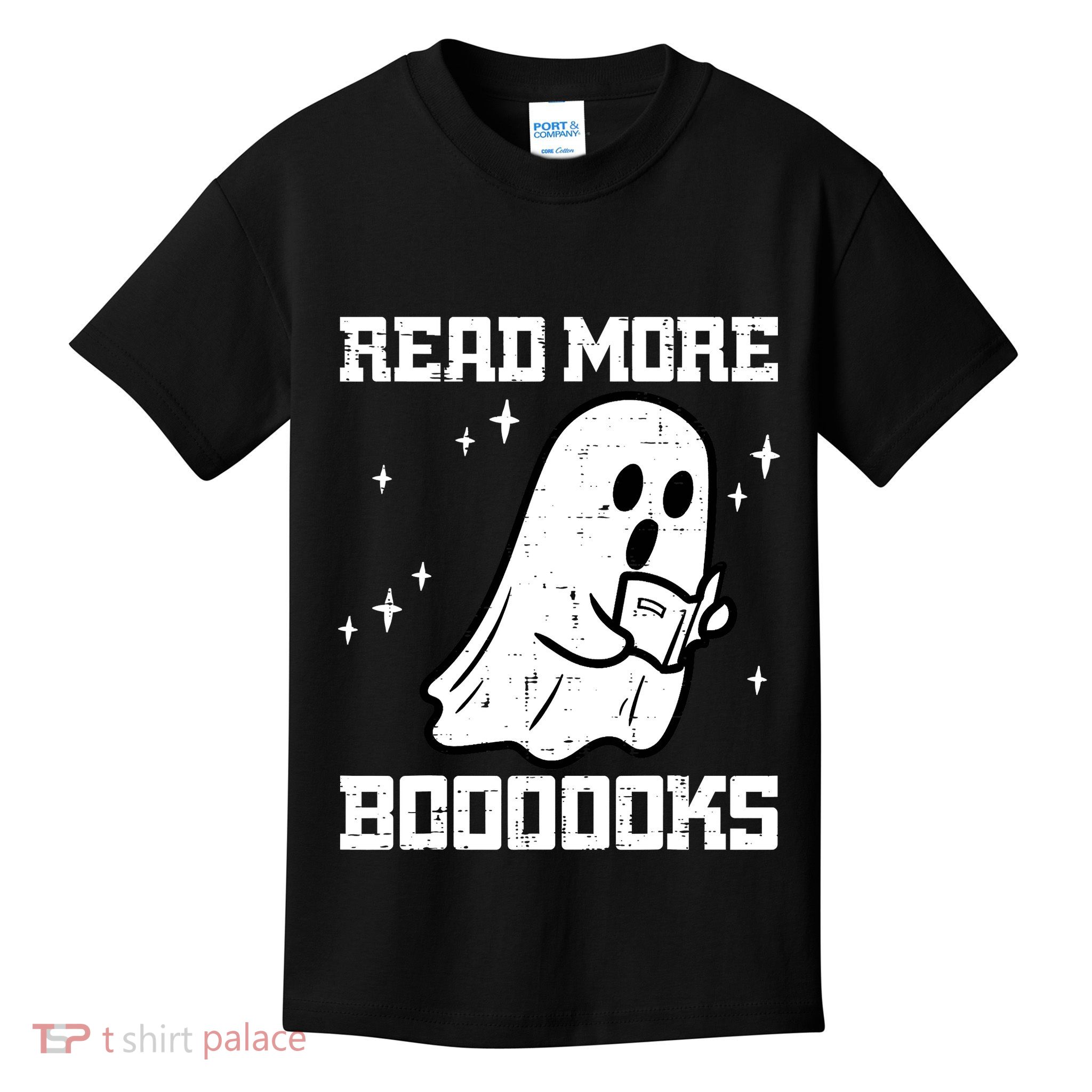 Cute Booooks Ghost Read More Books Funny Teacher Kids T-Shirt